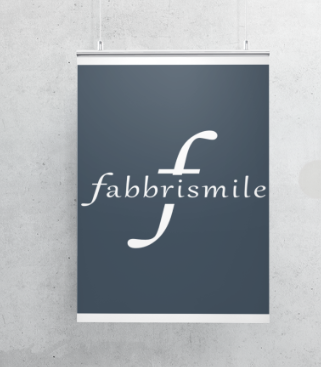 Logo Fabbrismile con “f” stilizzata rappresentante eleganza e minimalismo